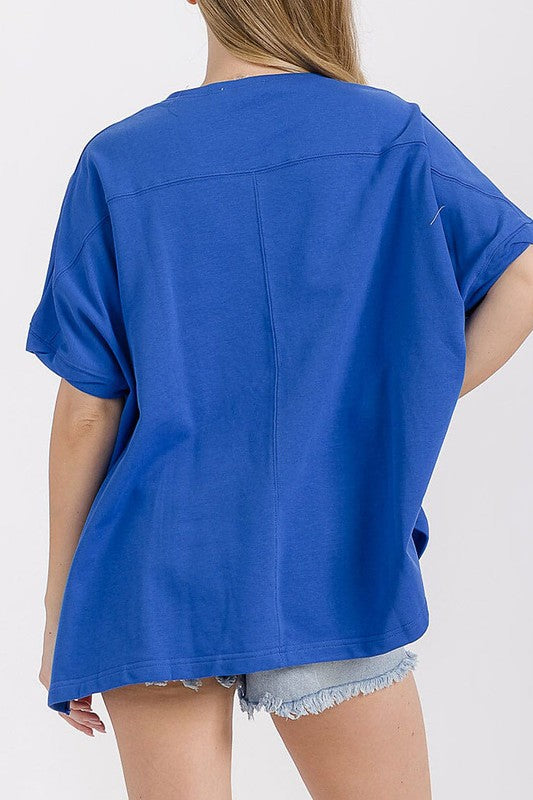 Short Sleeve High-low Graphic Patriotic Shirt
