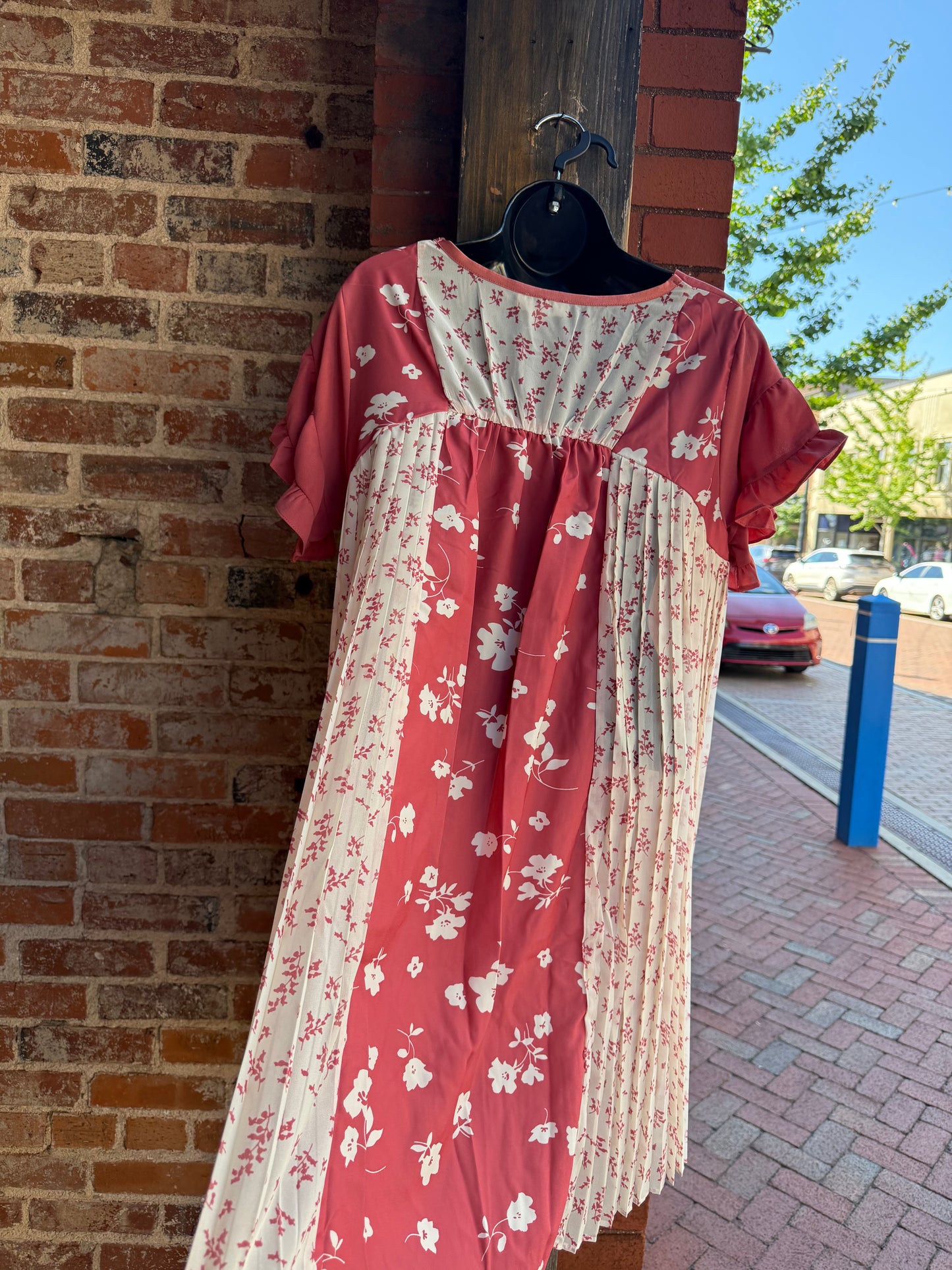 Rose Dress with Short Bell Sleeves