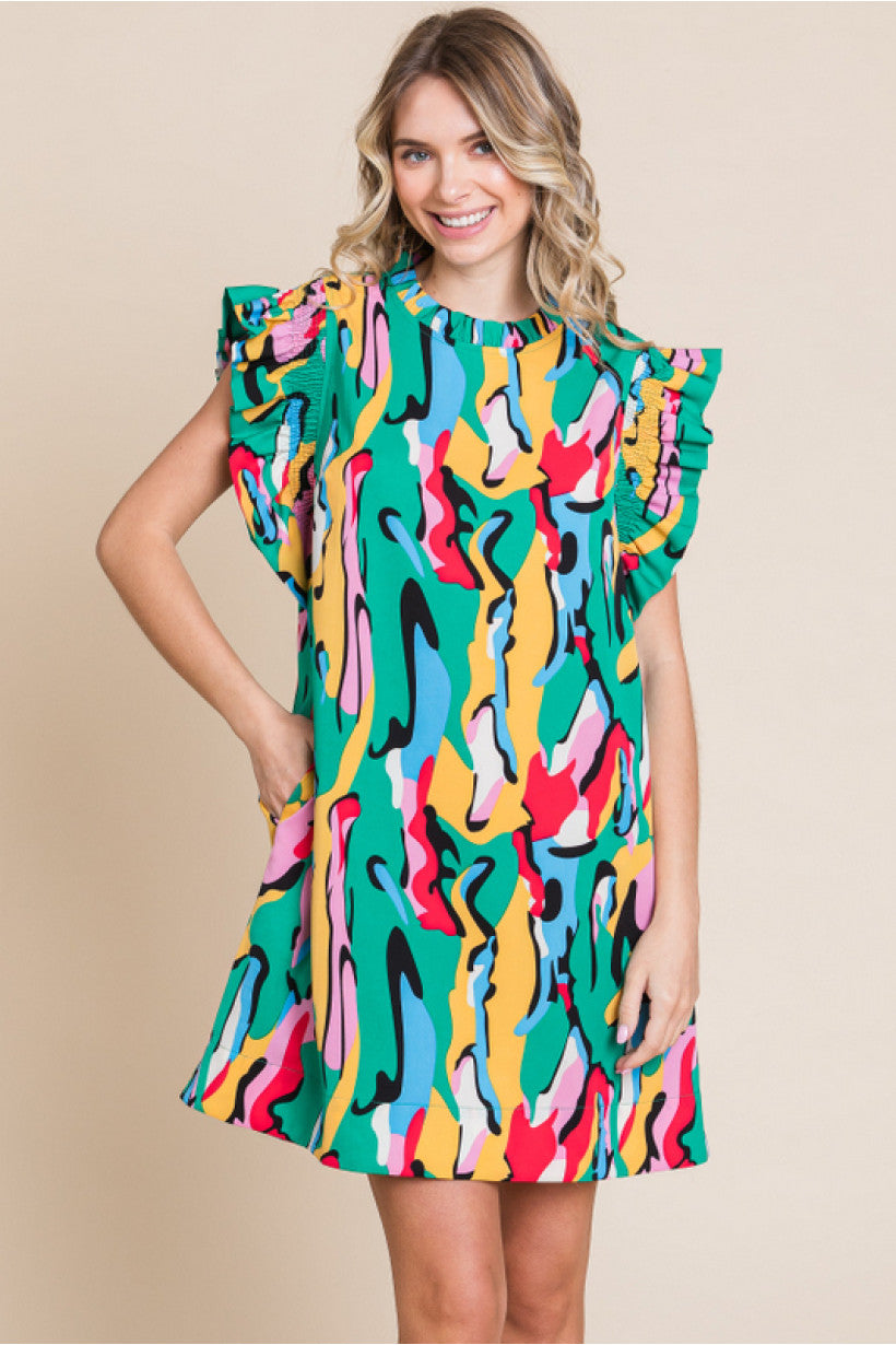 Kelly Green Mix Dress