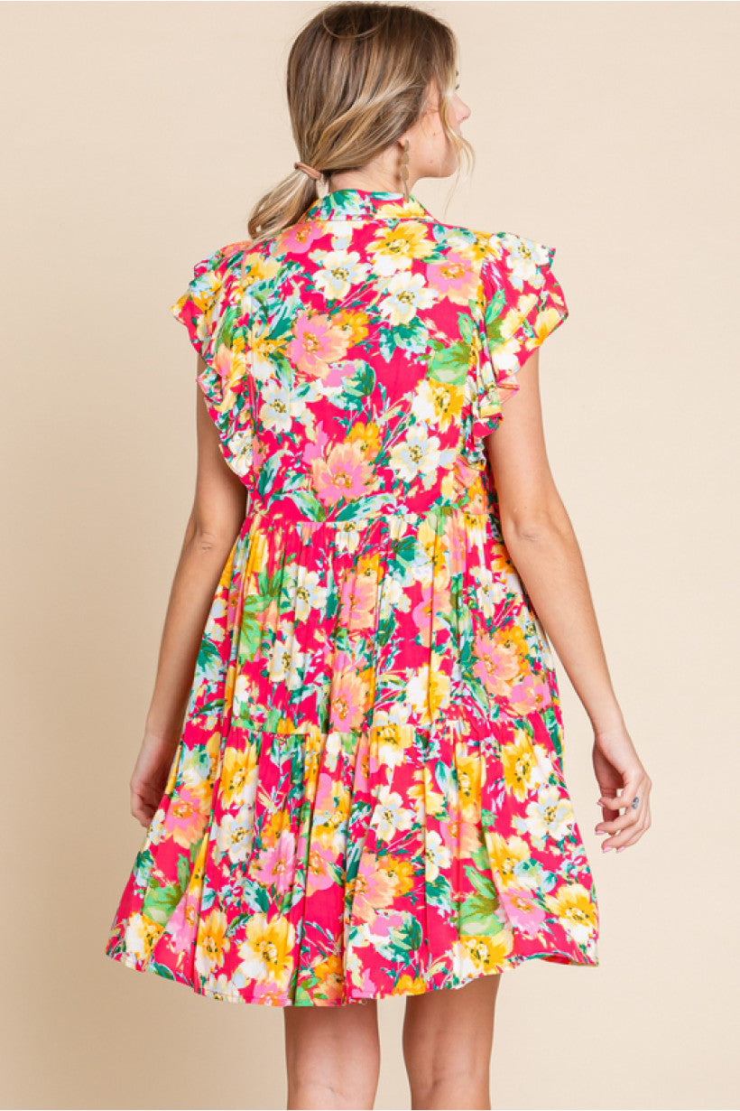 Floral Print Baby Doll Dress