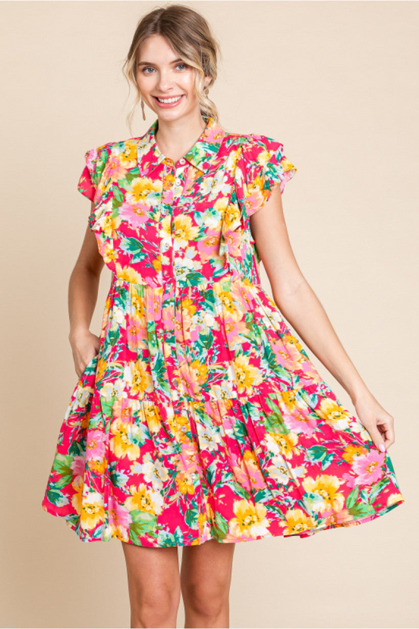 Floral Print Baby Doll Dress