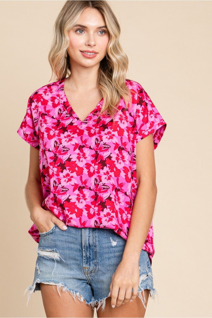 Pink Dolman Sleeve Top