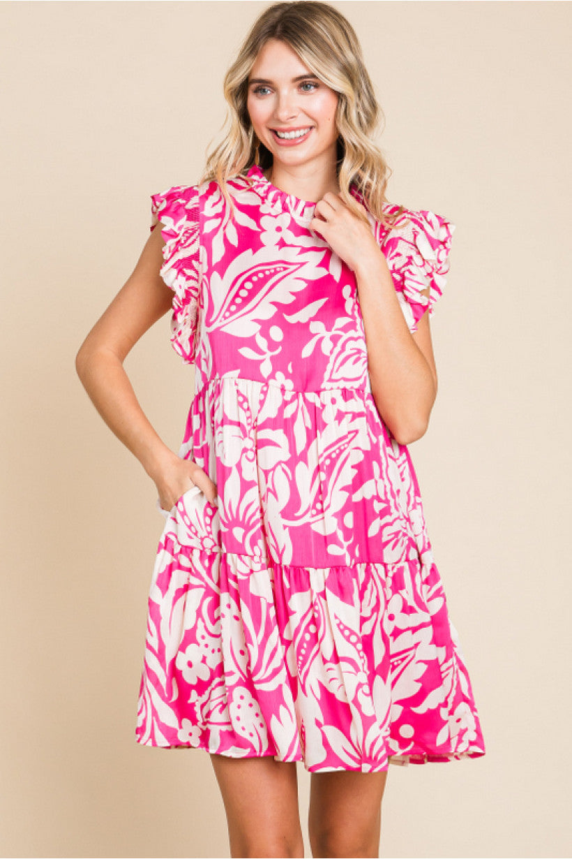 Fuchsia Floral Dress