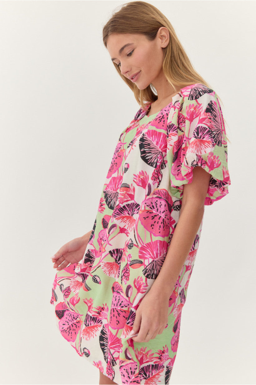 Monstera print dress