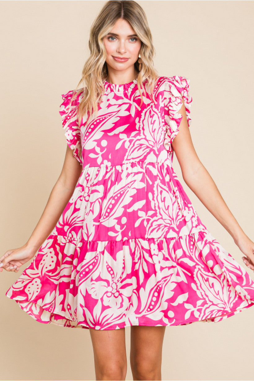 Fuchsia Floral Dress
