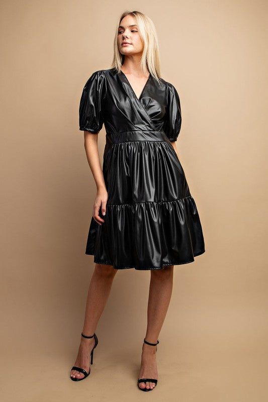 Pleather Night Out Dress (Black)