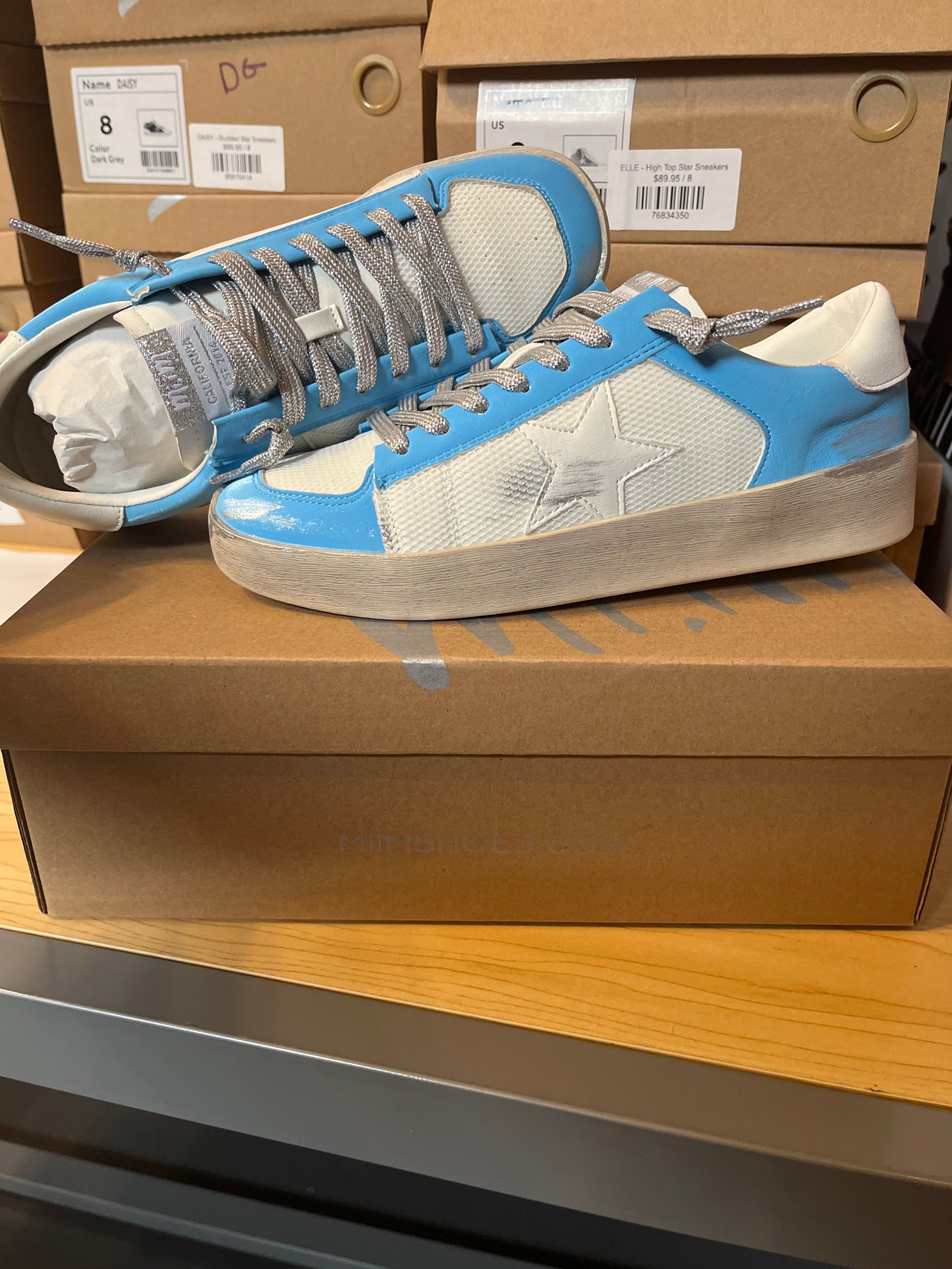 CANDACE - Stellar Sequin Leather Sneakers