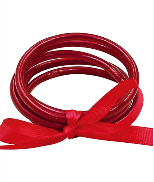 Tube Jelly Bangle Set (Red)