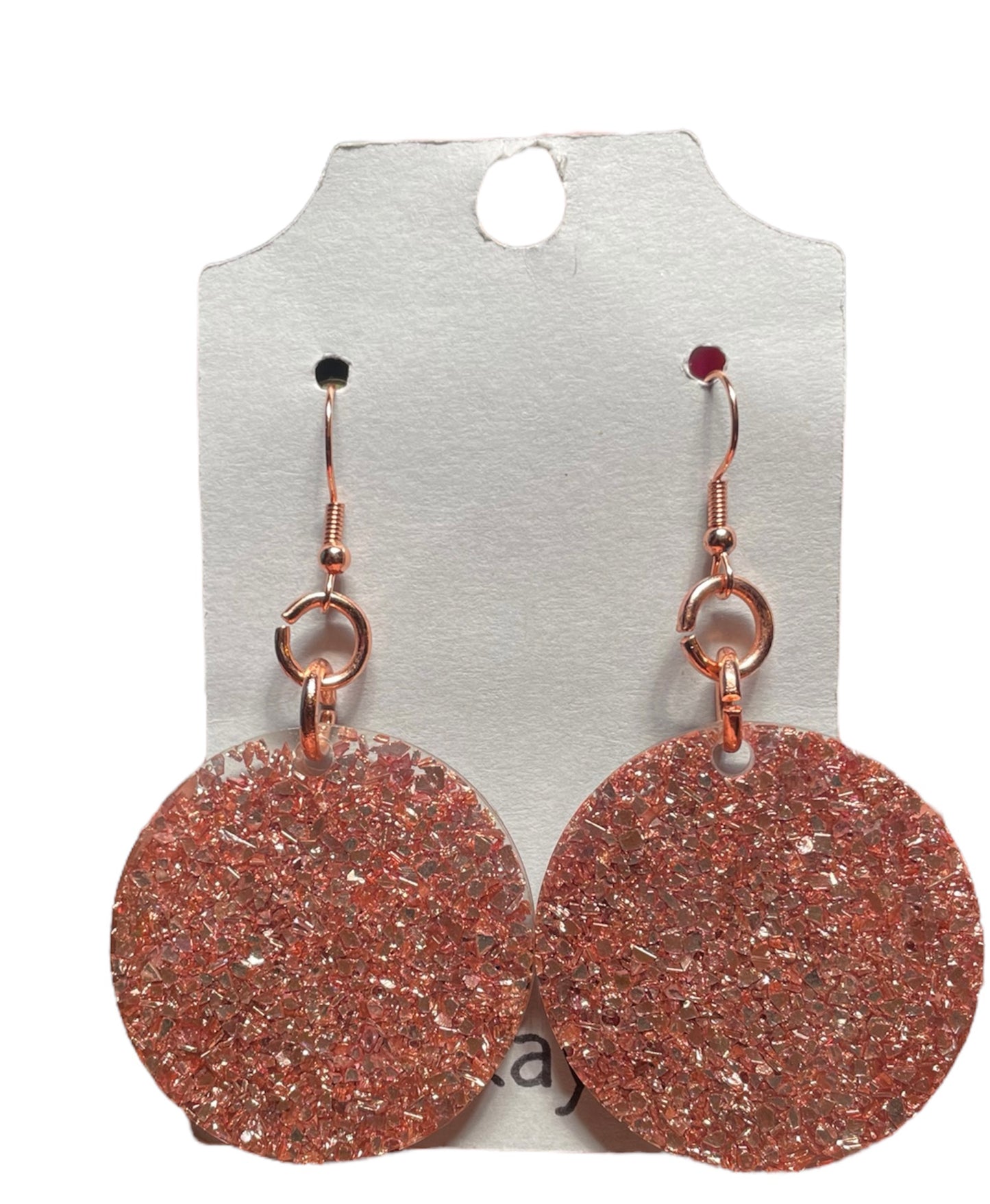 #339 Rose Dust Medium Circle Earrings