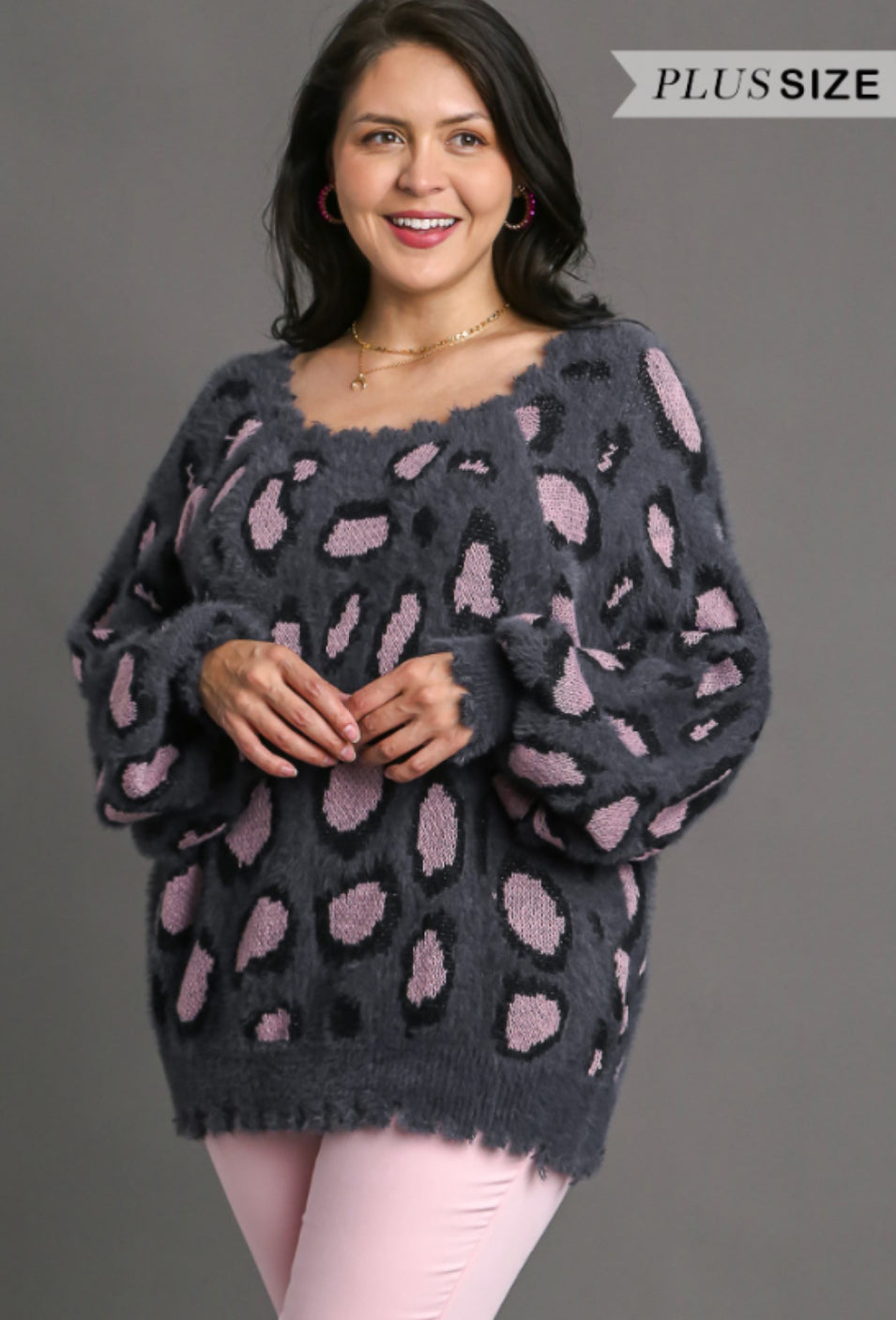 Animal Print Long Sleeve Pullover Sweater