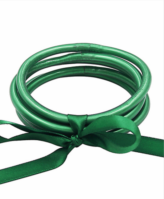 Tube Jelly Bangle Set (Green)