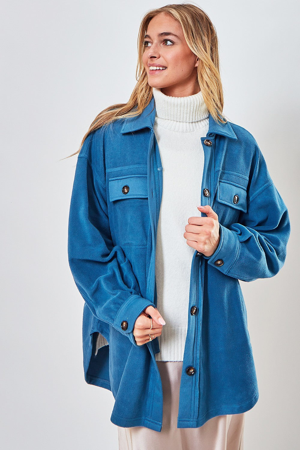 Cyan Blue Shacket