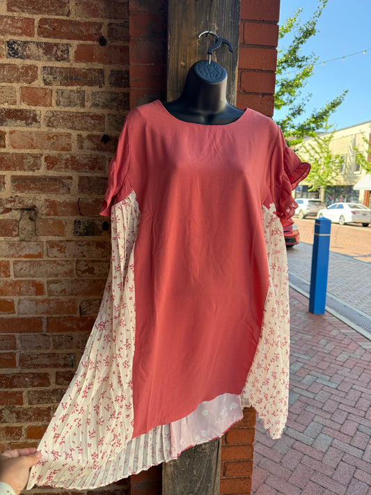 Rose Dress with Short Bell Sleeves