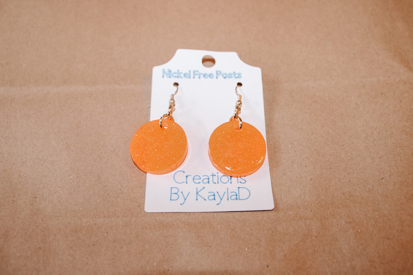 80 small circle orange earrings