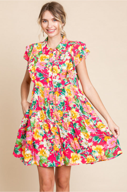Floral Print Baby Doll Dress