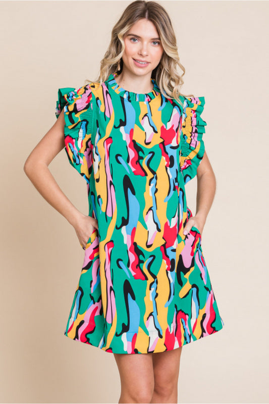 Kelly Green Mix Dress