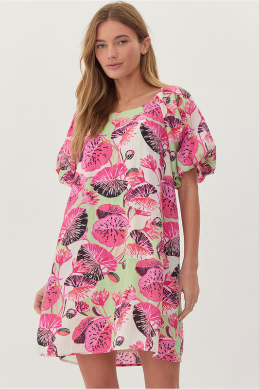 Monstera print dress