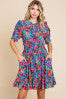 Frilled Floral Print Dress