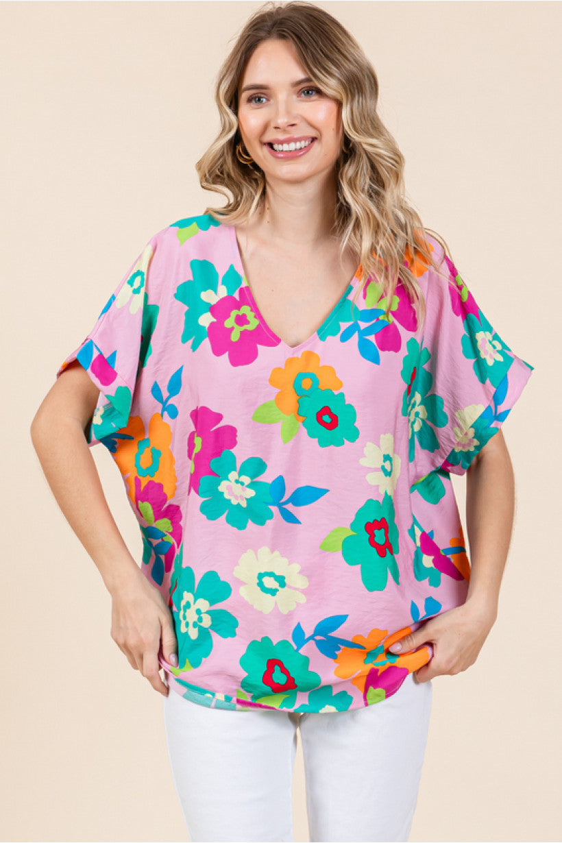 Bubble Gum Floral Top