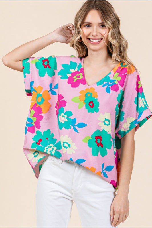 Bubble Gum Floral Top