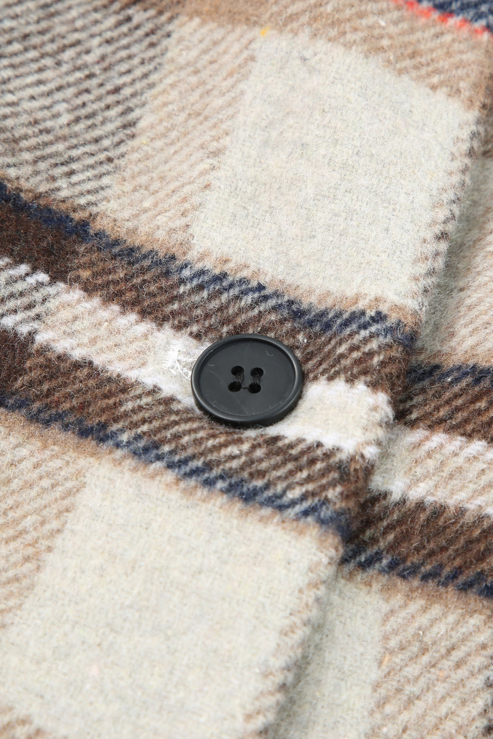 Khaki Plaid Button Up Lapel Jacket